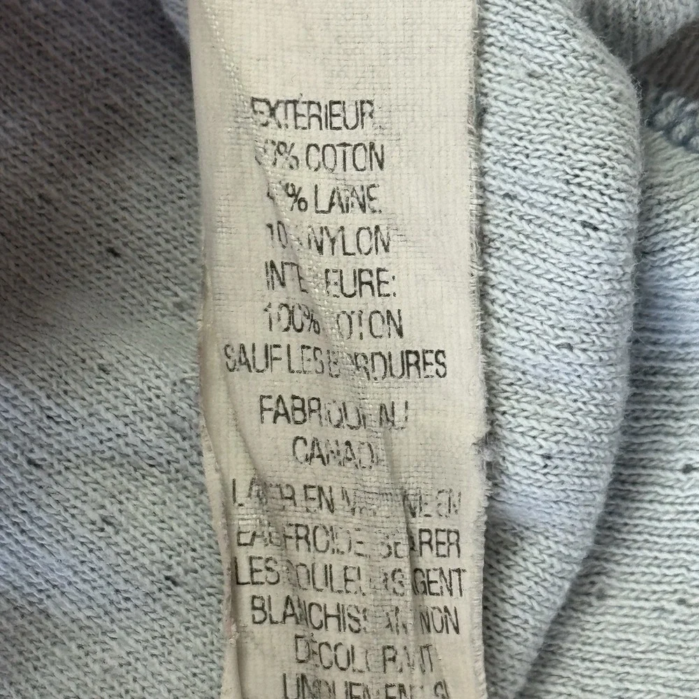 L.L. Bean Men's Henley Shirt Two-Layer River Driver Wool Nylon Cotton Blue Large